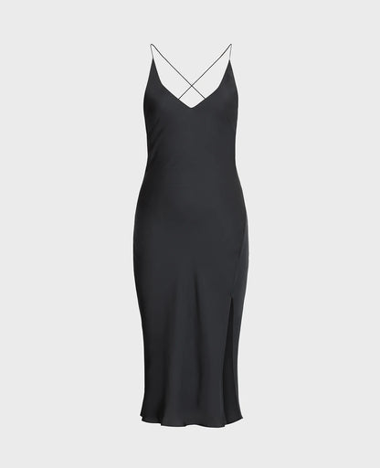Silk Open Back Slip dress