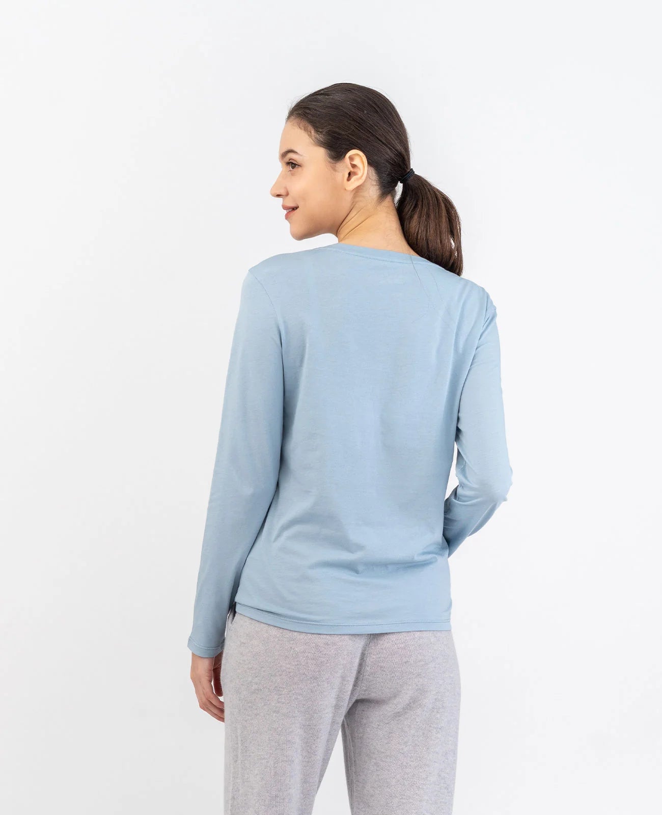 Organic Pima Cotton Long Sleeve Crew Neck Tee