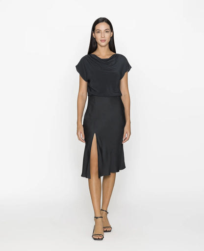 Silk Draped Neck Tee
