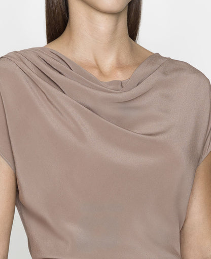 Silk Draped Neck Tee