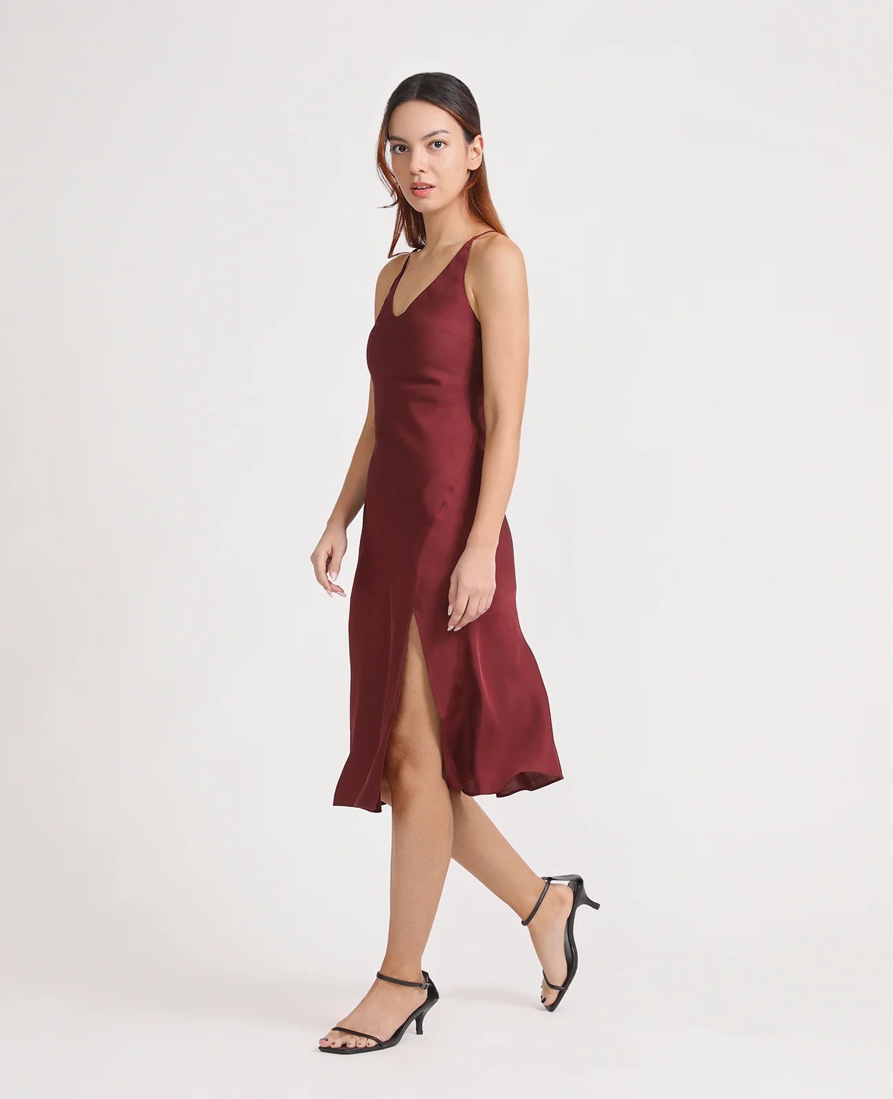 Silk Open Back Slip dress