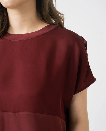 Silk Dropped Shoulder Tee
